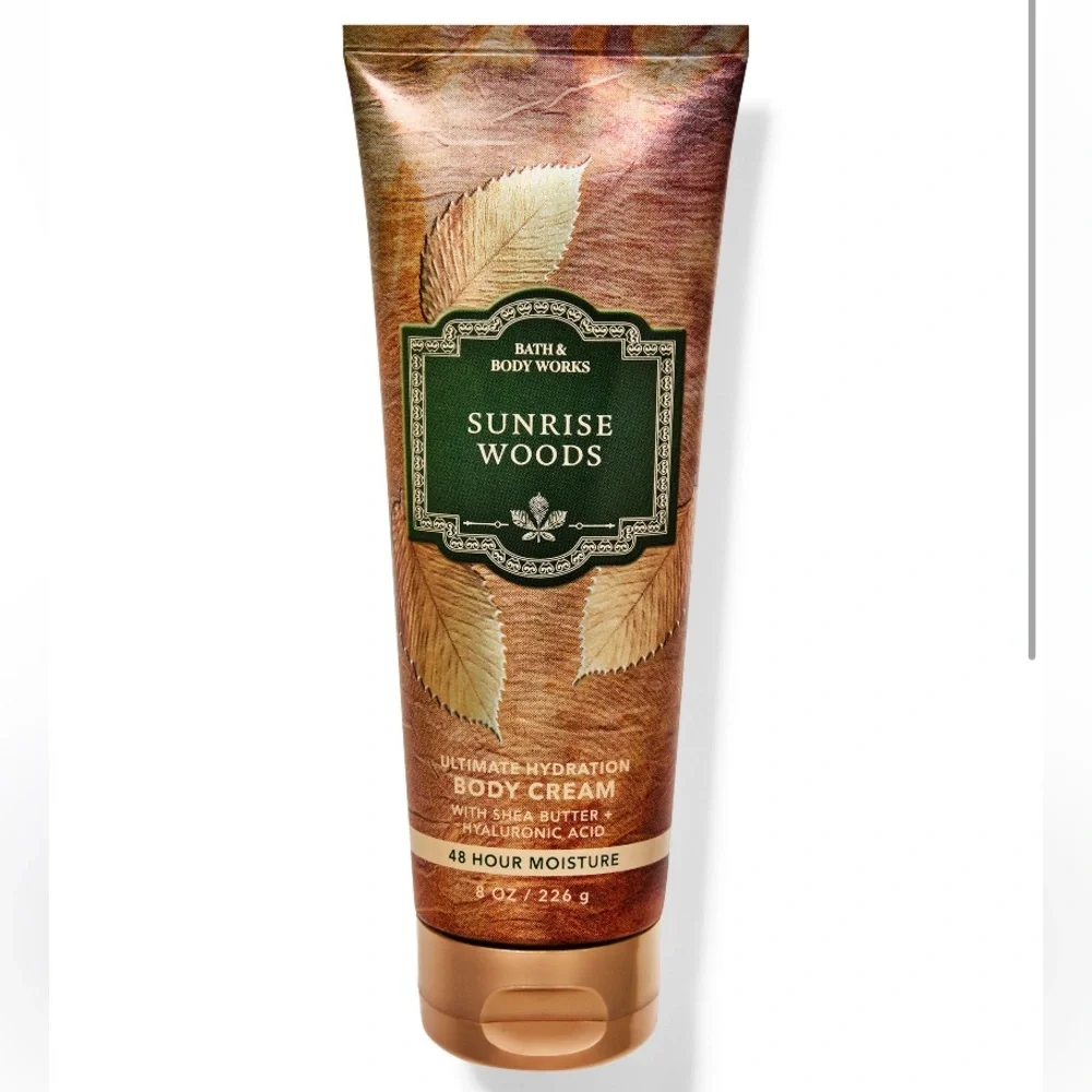 NIB Bath and Body Works Full Size Sunrise Woods Shower Gel and Body Cream Set